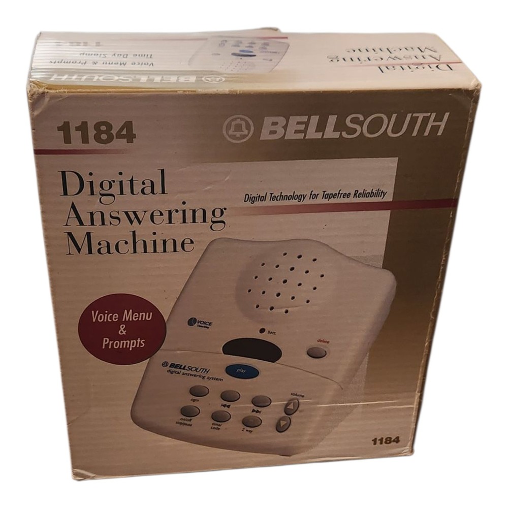 BellSouth 1184 Digital Answering Machine Voice Menu Prompts Complete In Box‎